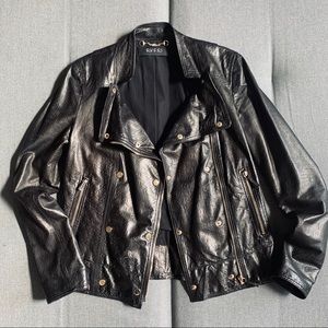Authentic Gucci Black Buttery Soft Leather Jacket